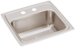 Elkay LR17162 Lustertone Classic Stainless Steel 17 x 16 x 7-5/8 2-Hole Single Bowl Drop-In Sink