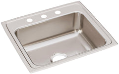 Elkay LR22193 Lustertone Classic Stainless Steel 22 x 19-1/2 x 7-5/8 3-Hole Single Bowl Drop-In Sink