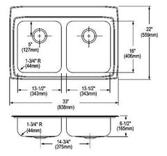 Elkay LRAD3322652 Lustertone Classic Stainless Steel 33 x 22 x 6-1/2 2-Hole Equal Double Bowl Drop-In ADA Sink