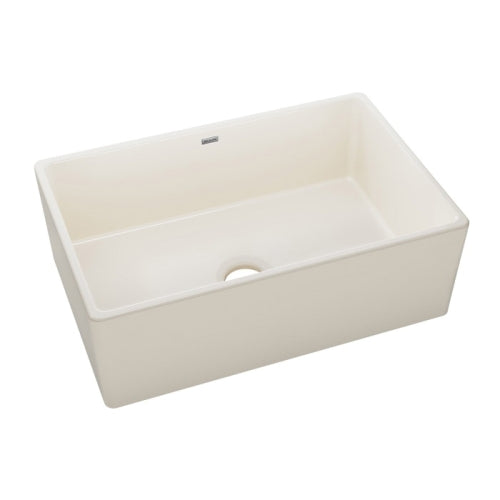 Elkay SWUF28179BI Fireclay 1-Basin Farmhouse Kitchen Sink, 29-7/8 inch L x 19-3/4 inch W x 10-1/16 inch D, Biscuit