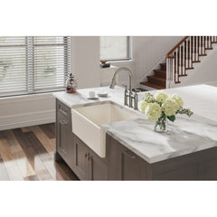 Elkay SWUF28179BI Fireclay 1-Basin Farmhouse Kitchen Sink, 29-7/8 inch L x 19-3/4 inch W x 10-1/16 inch D, Biscuit