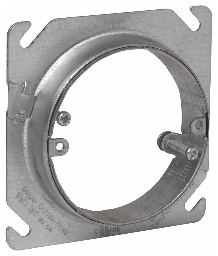 Eaton AMR0 Crouse-Hinds Series Adjustable Mud Ring Steel 3/4 to 1-1/2 Round Adjustable 6.1 Cubic Inch Capacity