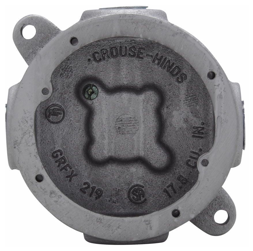 Crouse-Hinds GRFX219 Conduit Outlet Box With Lugs, Feraloy Iron Alloy, 1-3/8 Inside Depth, 17.8 cu-in Capacity