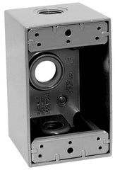 Crouse-Hinds TP7074 Weatherproof Outlet Box 24 cu in 1 Gang 3 Outlet Holes