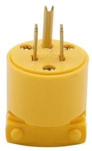 Coleman Cable 4867-BOX04867 Southwire Replacement Plugs, Nema 5-15P,Amps 15,Voltage 125 VAC,Yellow,Vinyl Male Plug