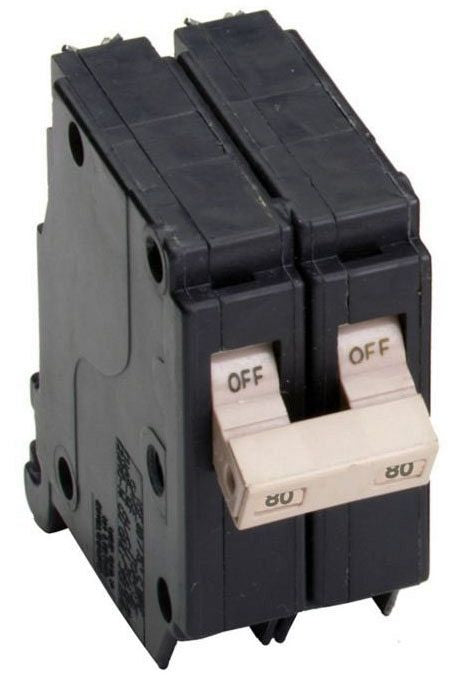 EATON CH280 Type CH Standard Molded Case Circuit Breaker, 120/240 VAC, 80 A, 10 kA Interrupt, 2 Poles, Common Trip