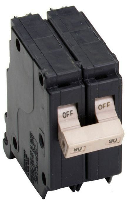 EATON CH290 Type CH Standard Circuit Breaker, 120/240 VAC, 90 A, 10 kA Interrupt, 2 Poles, Common/Thermal Magnetic Trip