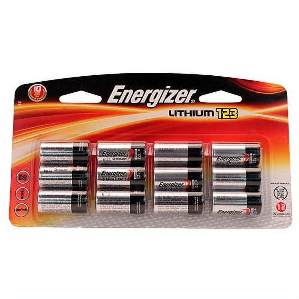 Energizer EL123BP12 123 3V Lithium Batteries, 12-Pack