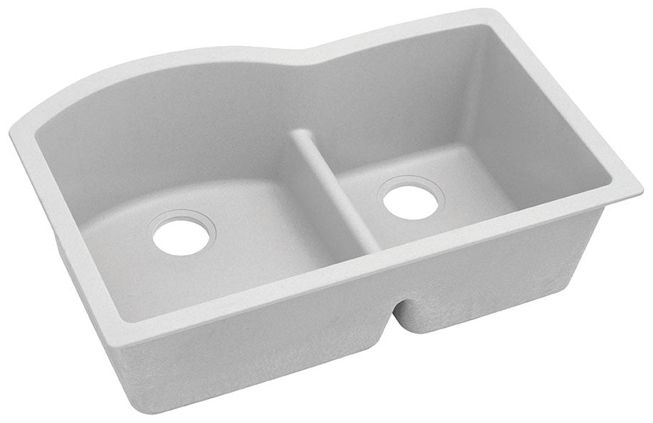 Elkay ELGHU3322RWH0 Quartz Classic 33 x 22 x 10 Double Bowl Undermount Sink