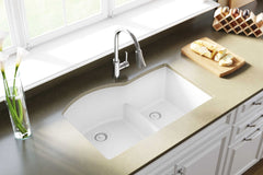 Elkay ELGHU3322RWH0 Quartz Classic 33 x 22 x 10 Double Bowl Undermount Sink