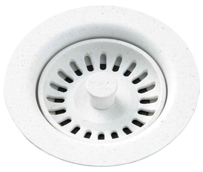 Elkay LKQS35WH - Drain Fitting with Removable Basket Strainer and Rubber Stopper White