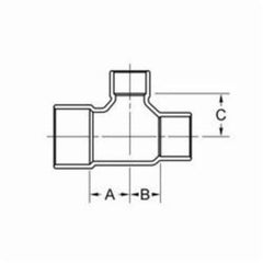 EPC 10032704 111-BH Solder Bullhead Tee, 1/2 x 1/2 x 3/4 in, C x C x C, Copper