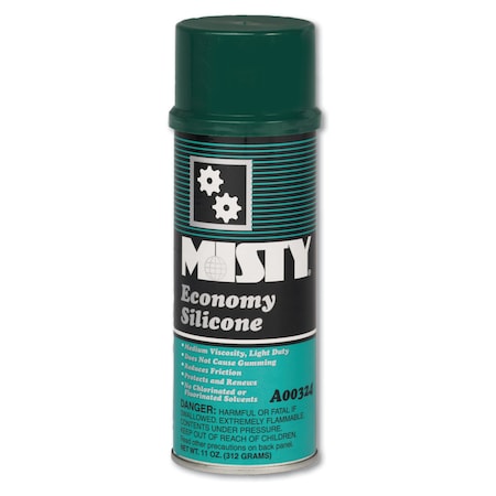 Misty 1002077 Economy Silicone Spray Lubricant Aerosol Can 11oz PK12