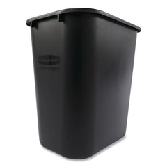 Rubbermaid FG295600BLA Deskside Plastic Wastebasket Rectangular 7 Gal Black