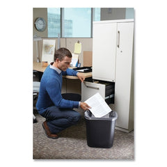 Rubbermaid FG295600BLA Deskside Plastic Wastebasket Rectangular 7 Gal Black