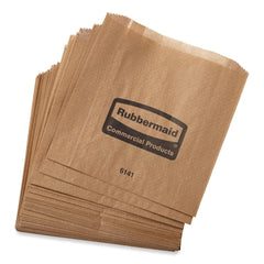 Rubbermaid Commercial FG6141000000 Waxed Napkin Receptacle Liners 2.75x8.5 Brown PK250