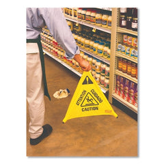 Rubbermaid Commercial FG9S0100YEL Multilingual Pop-Up Wet Floor Safety Cone 30 Yellow