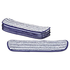 Rubbermaid Commercial FGQ80000WH00 Microfiber Finish Pad 18 x 5 1/2 Blue/White PK6