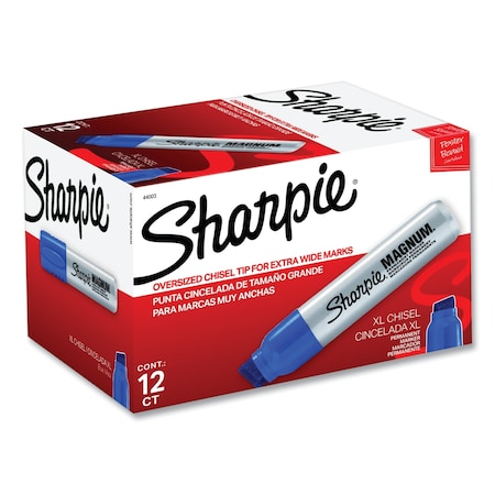 Sharpie 44003 Magnum Permanent Marker XL Chisel Tip Blue