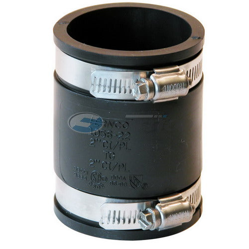 Fernco 1056-22 Flexible PVC Pipe Coupling 2 Inch Black