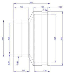 Fernco 1002-43 Flexible Coupling 4 x 3 Inch Clay x Cast Iron/Plastic