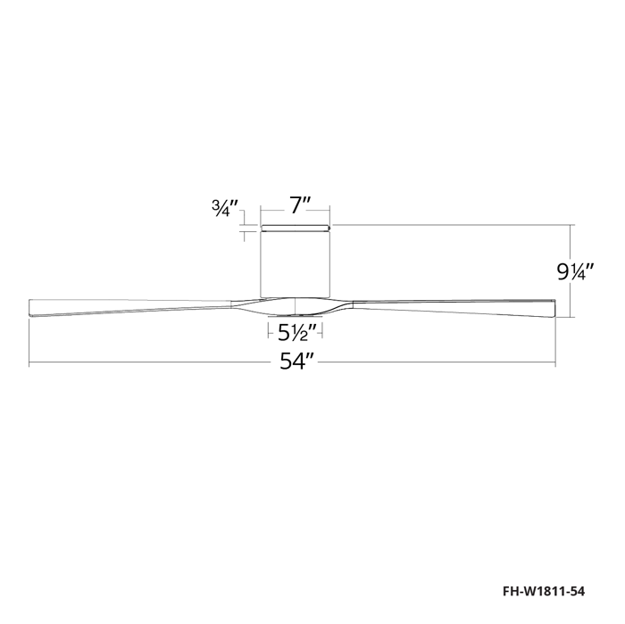 MODERN FORMS Modern Forms FH-W1811-54-MB/DK Aviator 54 Flush 27W (54 in) RPL-F1811-54-BD-DK