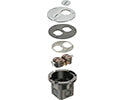 Arlington FLB3520NL Flush to Floor Round Cut In Floor Box Kit Nickel Cover with Threaded Plugs