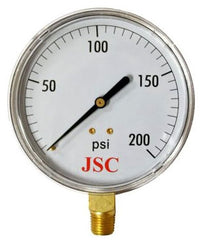 Jones Stephens G61200 Pressure Gauge 200 PSI 2-1/2 Inch Replacement MPN