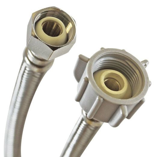 Fluidmaster B1T12 12 Braided Stainless Steel Toilet Connector 3/8 Compression x 7/8 Ballcock