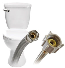 Fluidmaster B1T16 NoBurst 3/8 x 7/8 x 16 Braided Stainless Toilet Flexible Water Connector