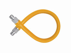 Everflow FTGC-BL34-36N FLEXTRON FTGC-BL34-36N 34ID(1OD)X 36 SS BRAID WITH YELLOW PVC COATING 3/4 MIP X 3/4 MIP FOOD SERVICE GAS CONNECTOR