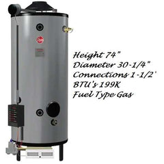 Rheem G100-200 Universal Commercial Gas Water Heater, 100 Gallon, 199k BTU