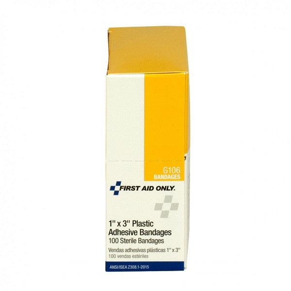 First Aid Only G106 Adhesive Bandages 1 x 3 100/box