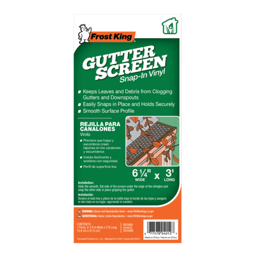 FROST KING Frost King G636BR Vinyl Snap-In Gutter Screen 6-5/8 in x 3 ft