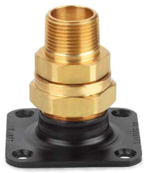 Gastite XR2TRM-11-12 3/4, Flanged x MPT, 5 PSI, Brass, Flare, Termination Fitting with Square Flange