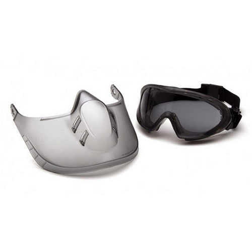 Pyramex GG524TSHIELD Gray H2X Anti-Fog Lens W/Gray Capstone Goggles And W/Revovable Face Shield