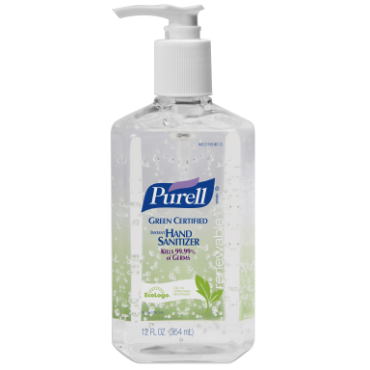 Gojo 3691-12 Purell Advanced Hand Sanitizer Green Certified Gel 12 fl oz