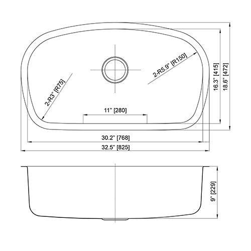 DAKOTA Dakota Plumbing Products GSR-18-3319 Undermount Kitchen Sink