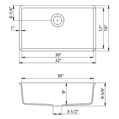 DAKOTA Dakota Plumbing Products GSE-QC3219-CO Undermount Kitchen Sink