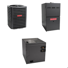 Goodman - 3.5 Ton Cooling - 80k BTU/Hr Heating - Air Conditioner + Multi Speed Furnace System - 13.0 SEER - 80% AFUE - Downflow