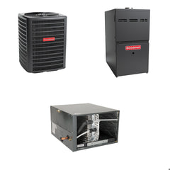 Goodman - 3.5 Ton Cooling - 120k BTU/Hr Heating - Air Conditioner + Multi Speed Furnace System - 14.0 SEER - 92% AFUE - Horizontal