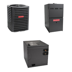 Goodman - 1.5 Ton Cooling - 40k BTU/Hr Heating - Air Conditioner + Multi Speed Furnace System - 15.0 SEER - 96% AFUE - Downflow