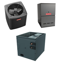 Goodman - 1.5 Ton Cooling - 60k BTU/Hr Heating - Air Conditioner + Variable Speed Furnace System - 15 SEER2 - 80% AFUE - Downflow