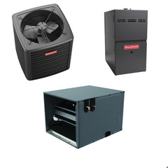 Goodman - 1.5 Ton Cooling - 80k BTU/Hr Heating - Air Conditioner + Variable Speed Furnace System - 14.5 SEER2 - 80% AFUE - Horizontal