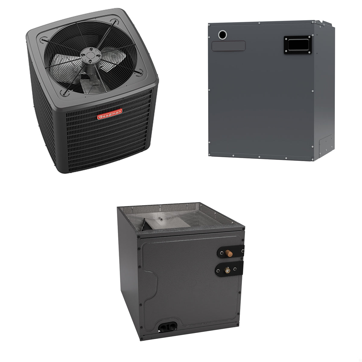 Goodman - 1.5 Ton Cooling - Air Conditioner + Variable Speed Air Handler System - 15.2 SEER2