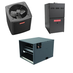 Goodman - 2 Ton Cooling - 60k BTU/Hr Heating - Air Conditioner + Multi Speed Furnace System - 14.5 SEER2 - 80% AFUE - Horizontal