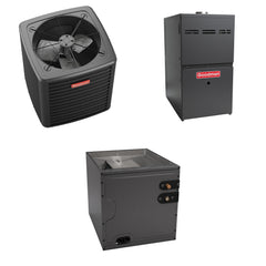 Goodman - 2 Ton Cooling - 40k BTU/Hr Heating - Air Conditioner + Multi Speed Furnace System - 14.5 SEER2 - 80% AFUE - Downflow