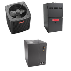 Goodman - 3.5 Ton Cooling - 80k BTU/Hr Heating - Air Conditioner + Multi Speed Furnace System - 14.5 SEER2 - 80% AFUE - Downflow