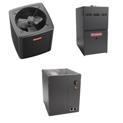 Goodman - 3.5 Ton Cooling - 80k BTU/Hr Heating - Air Conditioner + Multi Speed Furnace System - 14.5 SEER2 - 96% AFUE - Downflow