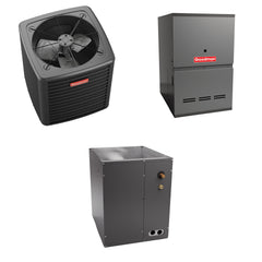 Goodman - 3.5 Ton Cooling - 80k BTU/Hr Heating - Air Conditioner + Variable Speed Furnace System - 15 SEER2 - 80% AFUE - Downflow